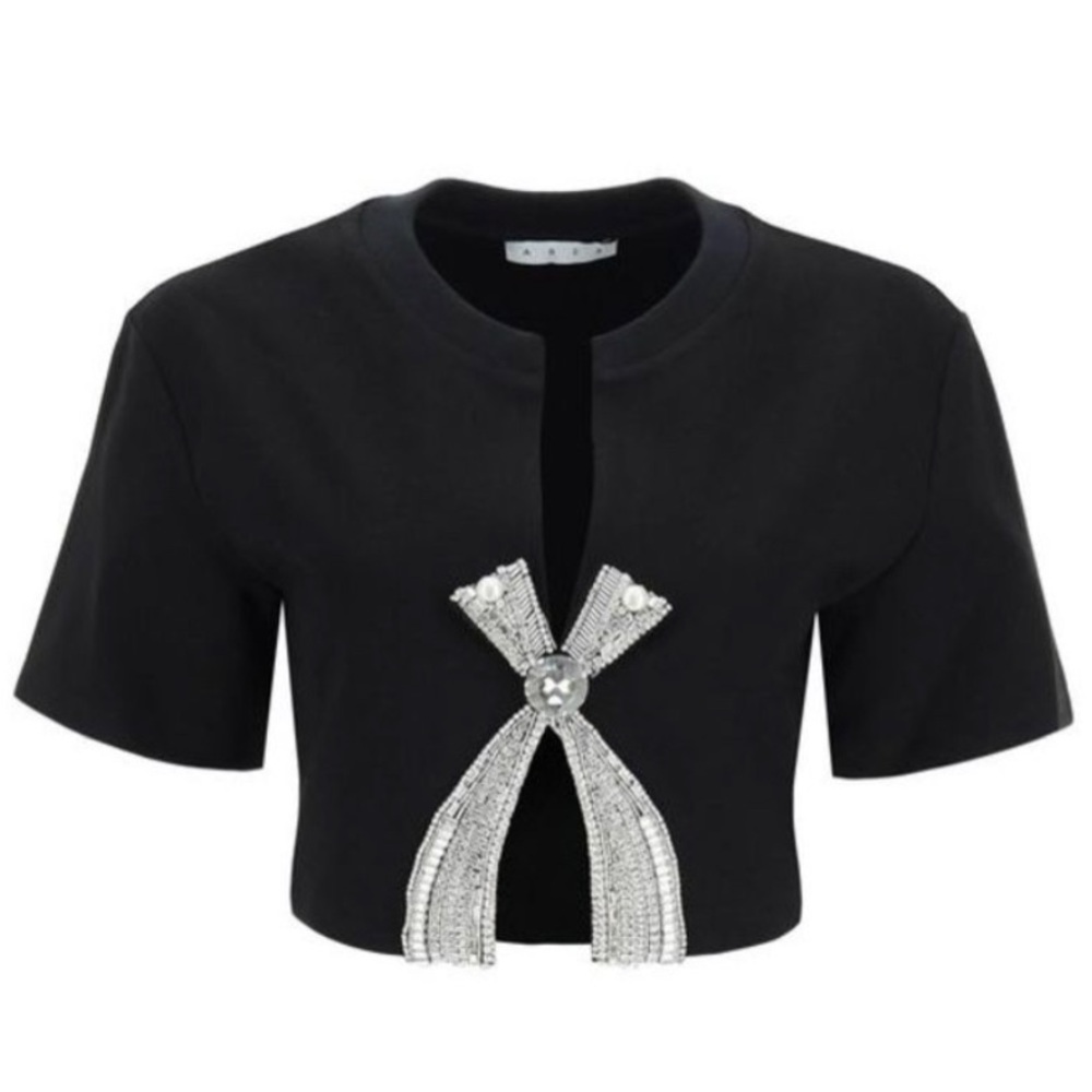 AREA Jewel Bow Crop Tshirt